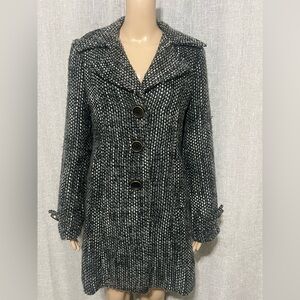CAbi Single Breasted Black and White Pea Coat~MEDIUM ~in black & white